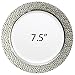 Royalty Settings Hammered Collection Plastic Plates, Disposable Wedding Dinnerware, Set of 40 Elegant Hammered Designed Plates, White/Silver, 7.5