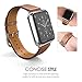 MoKo Compatible Band Replacement for Apple Watch 42mm 44mm Series 4/3/2/1, Luxury Genuine Leather Smart Watch Band Strap Single Tour Replacement - Brown (Not Fit 38mm 40mm Versions)