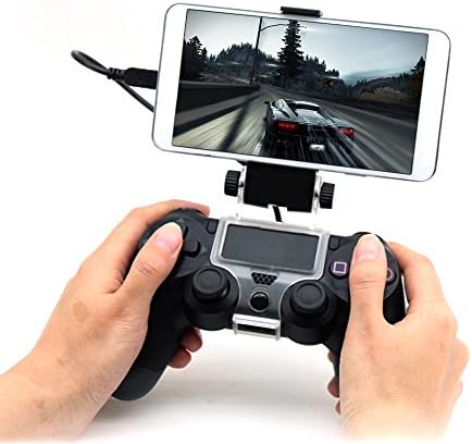 GamesBunds PS4 Controller Gaming Holder, 180 Degrees Spiral Holder for Below 6 inches Android Phone, slim, pro
