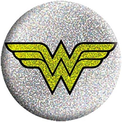 Wonder Woman Glitter Logo - DC Comics - Pinback Button 1.25"