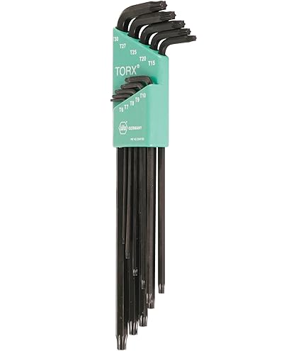 TOLSEN 9pcs Extra Long Arm Torx Hex Key Set Star with Shaft