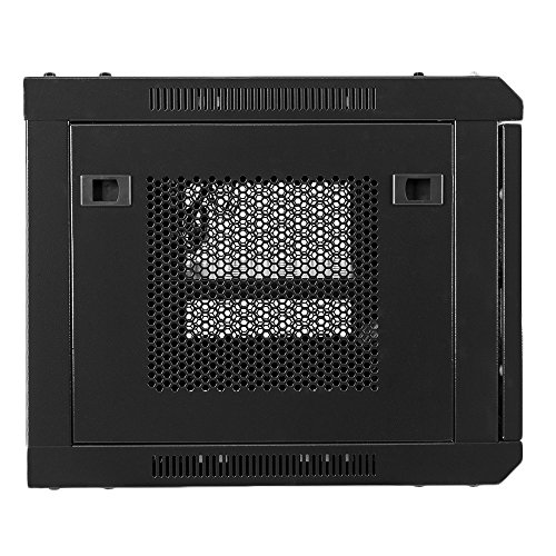 Z ZTDM Server 19 Inch Rack 9U Enclosure, Date Network Lockable Secure Cabinet with Shelf and Two Cooling Fans Fully Assembled Vented Door