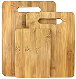 Estilo 3 Piece 100% Natural Bamboo Cutting Board Set, Bamboo