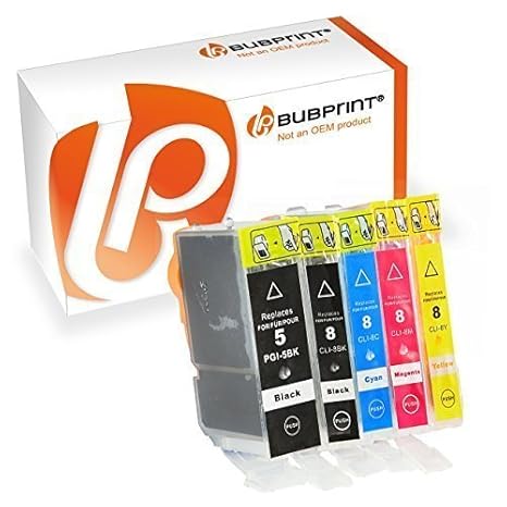 Bubprint 5 Druckerpatronen kompatibel für Canon PGI-5BK CLI-8 für Pixma IP3300 IP3500 IP4200 IP4300 IP4500 IP5200 IX4000 MP51