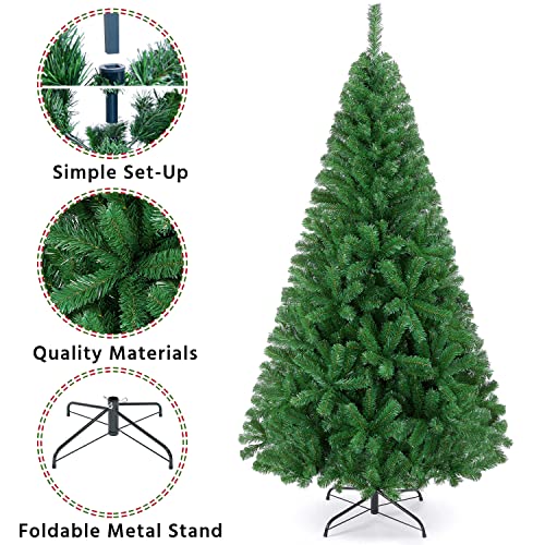 Yaheetech 6Ft Artificial Green Lifelike Christmas Pine Tree Artificial