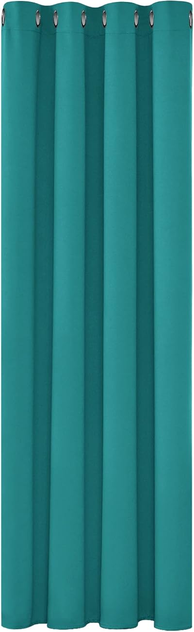 Deconovo Blackout Curtain 52x63 Turquoise Eyelet Room Darkening Panel