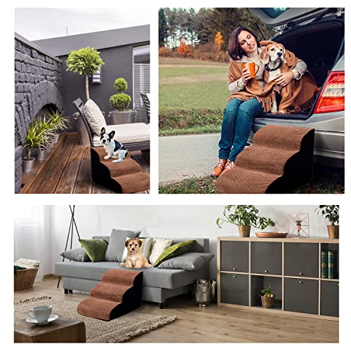 A.FATI 3 Tiers Foam Dog Steps, 30 D High Density Foam Stairs for Small