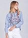 Simplee Apparel Women's Boho Embroidered Floral Striped Shirt Blouse Top Blue