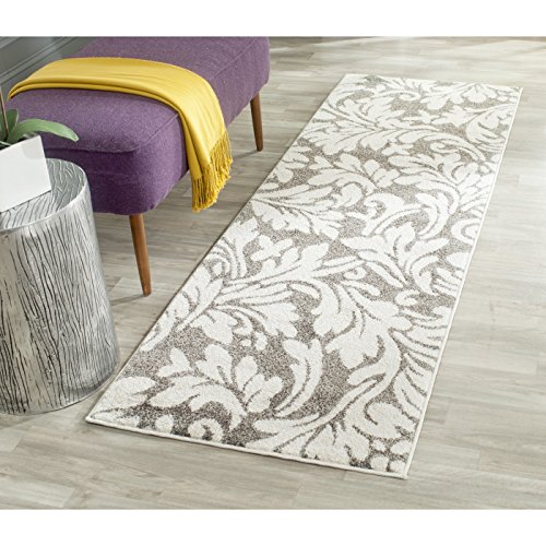 Safavieh Amherst Collection AMT425R Dark Grey and Beige Indoor/ Outdoor Runner (2'3" x 7')