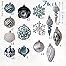 Valery Madelyn 70ct Winter Wishes Blue Silver Shatterproof Christmas Balls Ornaments,3.15inch-7.68inch /8CM-19.5CM,70 Pcs Metal Hooks Included,Themed with Tree Skirt(Not Included)