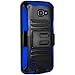 Luckiefind Case Compatible with TracFone LG Rebel 4G LTE/LG K4 VS425, Dual Layer Hybrid Side Kickstand Cover Case with Holster Clip (Holster Blue)