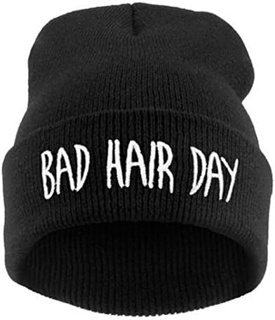 BESNLI Unisex Hat Warm Winter Knit Fashion Cap Hip-hop Beanie Hats (Black White)