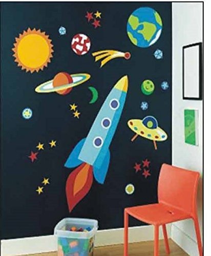 3d Amazing Kids Wall Stickers Space Rocket Plane Planets Girls Bedroom Wall Stickers Bedroom Decor Can T Be Missed