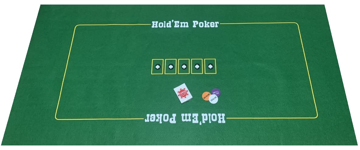 SSTNLTD HUGE TEXAS HOLD 'EM POKER FELT WITH PLAYING CARDS AND BLIND SET