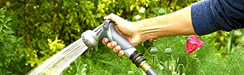 Heavy Duty 10 Pattern Garden Hose Nozzle Hand Sprayer - Metal Watering Nozzle - High Pressure | Thumb Switch Flow Control Spray Attachment | Suitable for Car Wash, Cleaning, Watering Lawn and Garden - Thumbnail 4