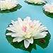 Floating Flowers Set of 6 - White with pink accent 5.5 Inches - These Are the Most Durable Water Lilies Available – Great for Fish Tanks – Weddings – Bird Baths!