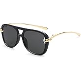 VANLINKER Trendy Square Aviator Sunglasses for Women Men Retro 70s Oversized Aviators Shades VL9910