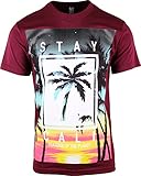Mens Burgundy Stay Cali Shirt L