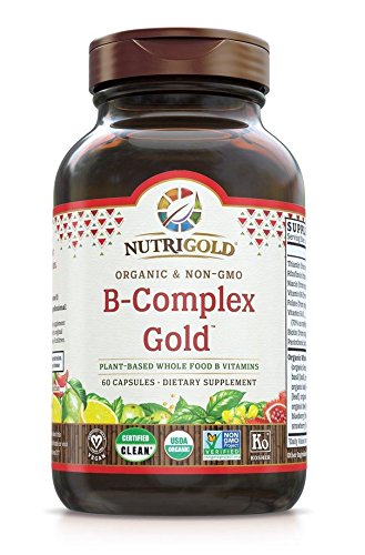 Nutrigold Vitamin B-Complex Gold (Organic, Plant-based, Whole-food) 60 Organic Capsules	