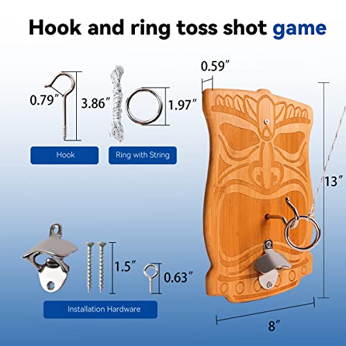 GSE Hook and Ring Toss Game Wall Mount for Adults Kids, Ring Hook Ring