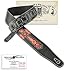 Walker & Williams CVG-23 Black & Red Leather Guitar Strap Hand Tooled Cross Design