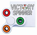 Victory Spinner Original EDC Fidget Toy Ceramic Bearing Premium Fidget Spinner Anti Anxiety ADD Focus ADHD Focusing Best Stress Reducer (White RGO)