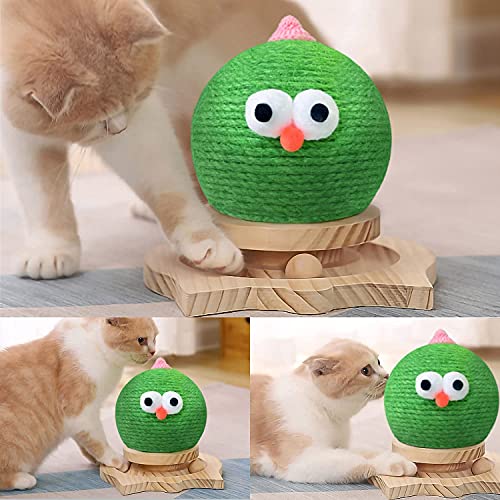 【2022 Upgraded】 AGYM Cat Scratcher Toy, 2 in 1 Natural Sisal Cat