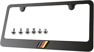 LFPartS Germany 3D Metal Black License Plate Frame (German Flag)