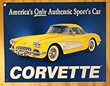 58 Corvette America's Car Metal Sign , 16x13