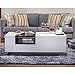 24/7 Shop at Home Milton Modern Rectangle Coffee Table with Storage, Matte Finish with Glass Window Shelf, 2 Open Shelves, Wooden Furniture for Living Room, Office, White & Black