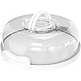 Top Shelf Elements Pie, Cheesecake Carrier for up to 10 in x 4 1/2 in cake. Two Sided Fashionable Stand Doubles as Five Section Serving Tray Perfect Taker Caddie for Travel (White)