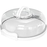 Top Shelf Elements Pie, Cheesecake Carrier for up to 10 in x 4 1/2 in cake. Two Sided Fashionable Stand Doubles as Five Section Serving Tray Perfect Taker Caddie for Travel (White)