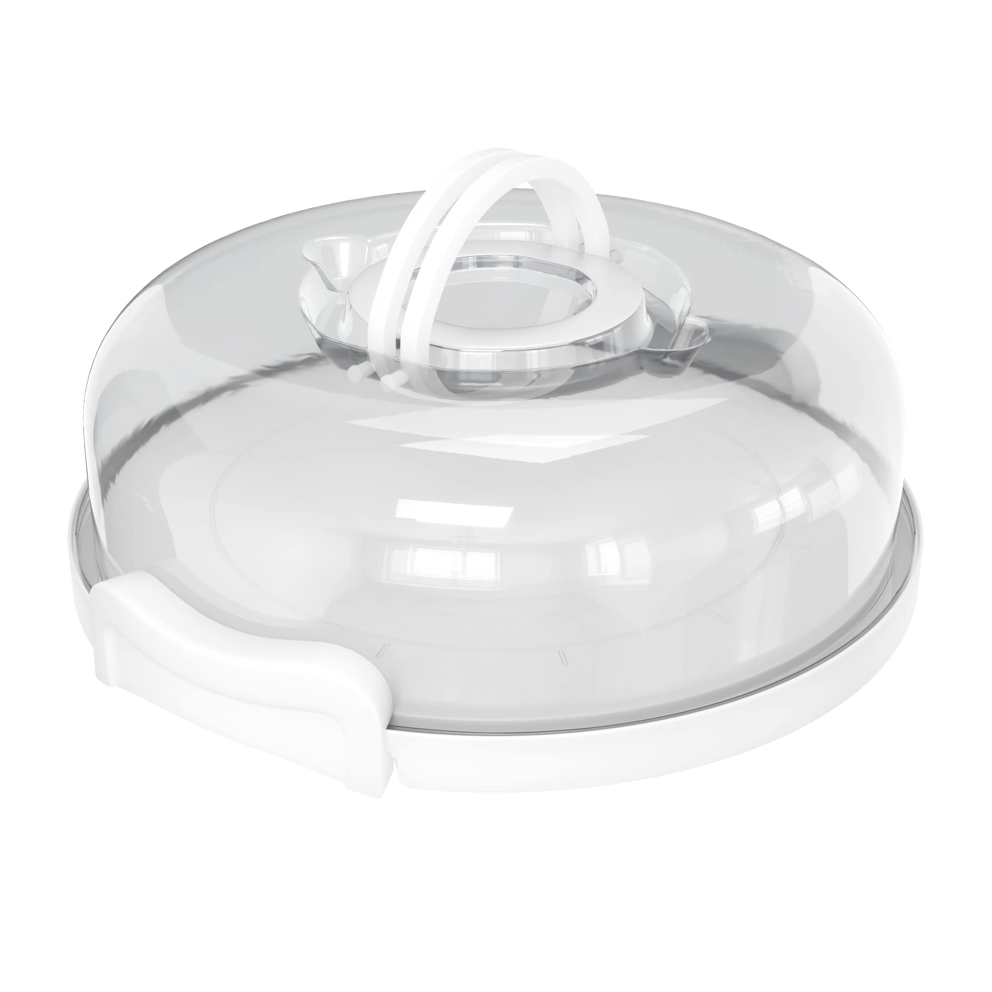 Photo 1 of ***MINOR DAMAGE*** ***READ CLERK NOTES*** Top Shelf Elements Pie, Cheesecake Carrier for up to 10 in x 4 1/2 in cake. Two Sided Fashionable Stand Doubles as Five Section Serving Tray Perfect Taker Caddie for Travel (White)