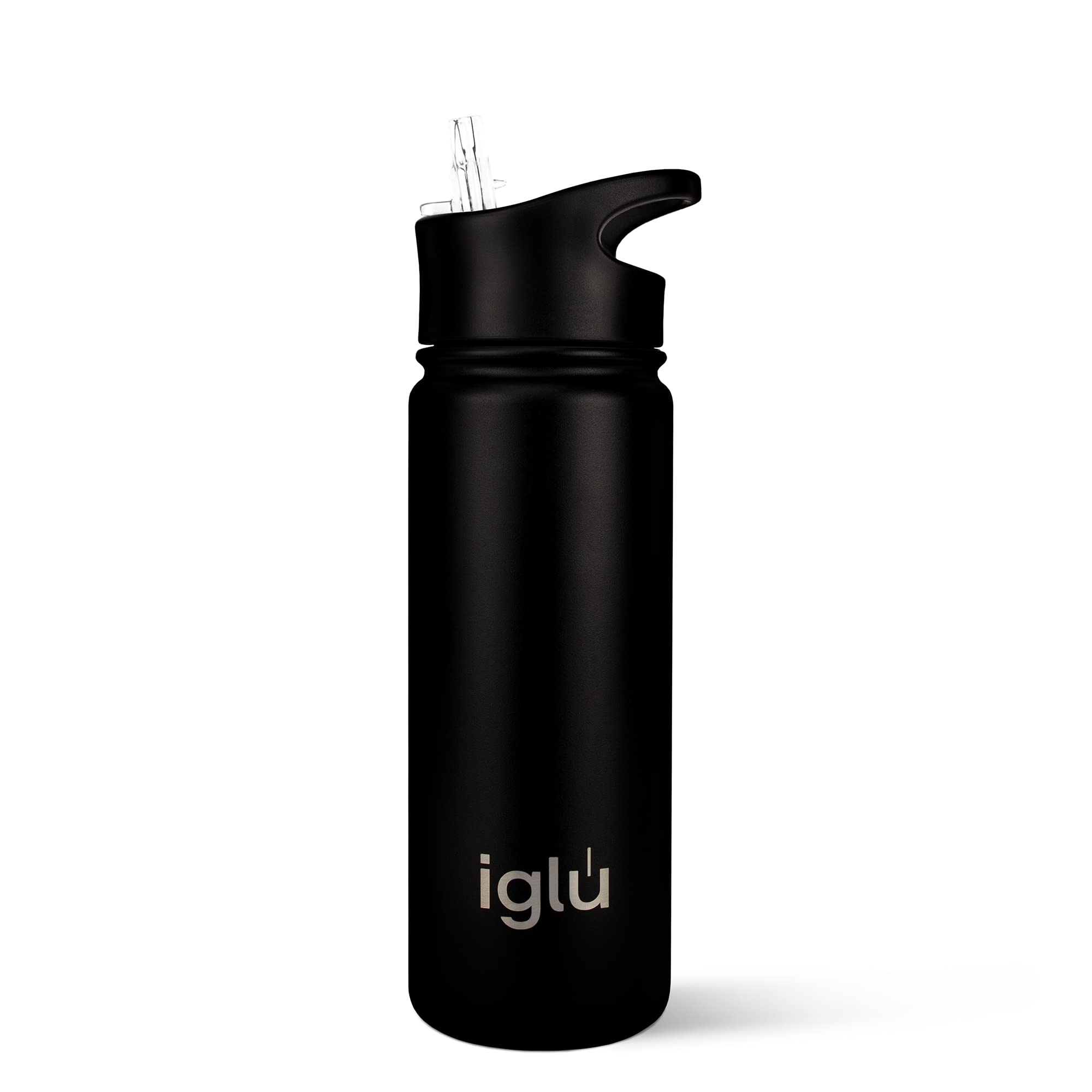 iglu Water Bottle with Straw 570ml — Insulated Stainless Steel, 24hr Cold & 12hr Hot — Leakproof, BPA-Free, Sweatproof — UK Family Brand (570ml, Night Sky)
