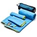 Large Microfiber Towels Quick Dry Blue - Travel Fast Drying Super Absorbent Body, Hand & Face Towel - Personalized Large Beach Yoga Cooling Hair Wrap Rag Towel for Men & Women Gym Bag Toiletry