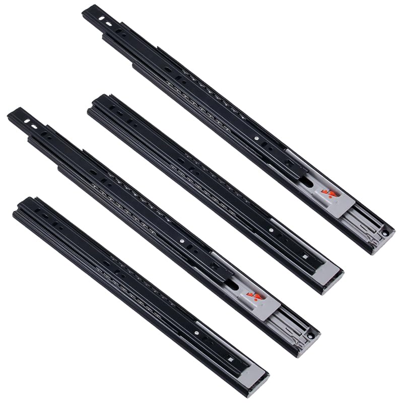 anchak Push to Open Drawer Rails Full Extension 500 mm Kitchen Drawer Guide Telescopic Rails for Drawers Drawer Guide for Side Mounting 45 kg Load Capacity 2 Pairs (4 Pieces)