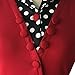 LunaJany Women's Polka Dot Long Sleeve Wear to Work Office Pencil Dress L red