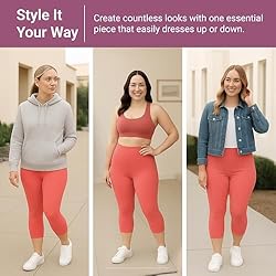 SATINA High Waisted Capri Leggings for Women
