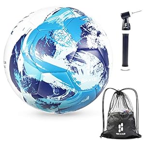 SHOKE Soccer Ball Size 5 Official Size Soccer Ball Thermal Bonded Training Slip Resistant Hold Air Outdoor/Indoor Match…