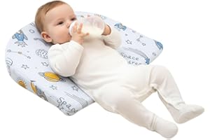 Koala Sweetie Baby Reflux Pillow, Baby Feeding Pillow, Nursing Pillow, Tummy Time Pillow, Newborn Pillow, Premium Foam with Removable Cover(Space Pattern) 17.32" × 14.57" × 2.76"