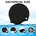 Royal Swim Cap for Long Hair - Good for Women & Men - Waterproof Premium Silicone Bathing Caps - Special Shape for Effective Ear Protection - Keeps Hair Dry - with Nose Clip & Ear Plugs