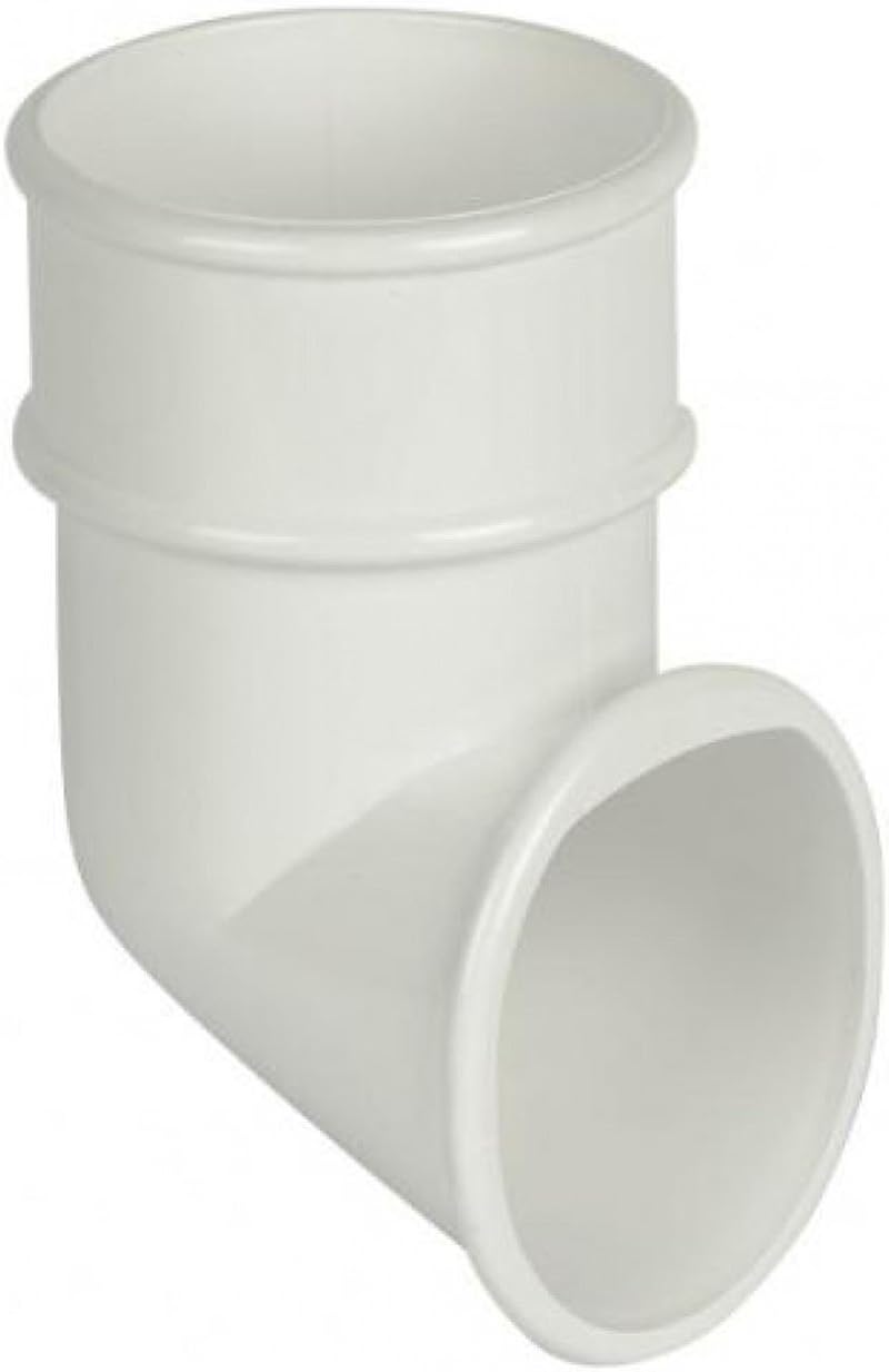 Floplast 68mm Round Gutter Pipe Shoe White uPVC Downpipe Fitting Connector