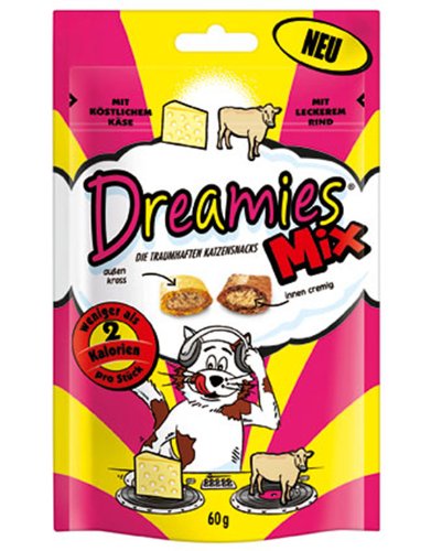 Dreamies Cat Treats Mix with Cheese & Beef 6-PACK (6 x 60g)