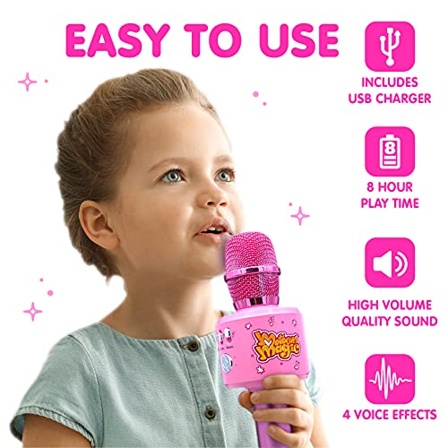 Move2Play Bluetooth Karaoke Microphone & MP3 Player 30 Famous Song, Gift for Boys and Girls