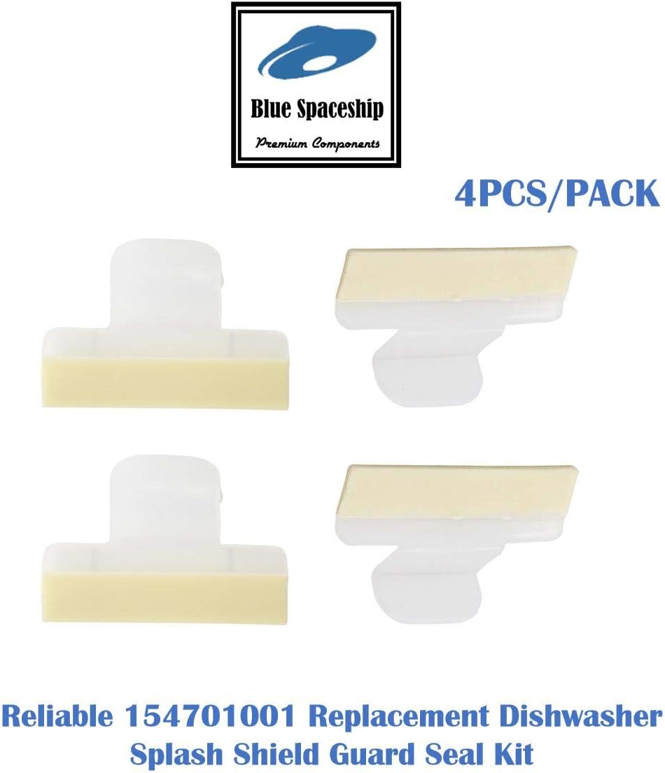 4PCS/PACK Reliable 154701001 Splash Shield. Replacement Part Fits for Frigidaire Kenmore Dishwasher and Replaces 1465007, 154685101, AH2203346, EA2203346, PS2203346, LP10509