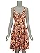 Tom's Ware Womens Casual Fit and Flare Floral Sleeveless Dress TWCWD054-BROWNORANGE-US XL