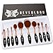 Neverland Beauty 10pcs Beauty Rose Gold & Black Toothbrush Elite Oval Make-up Brushes Set Powder Foundation Contour with Case Box