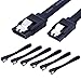 Mudder 18 Inch Straight SATA III 6.0 Gbps Cable, Black, 6 Pack