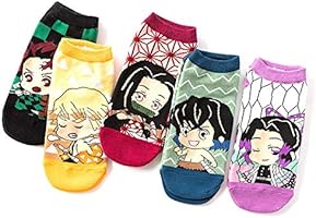 鬼滅の刃 靴下 子供 竈門炭治郎 竈門禰豆子 我妻善逸 胡蝶しのぶ 嘴平伊之助 フットカバー くるぶし 5足セット ショートソックス 蒸れない おもしろ靴下 スニーカーソックス 綿