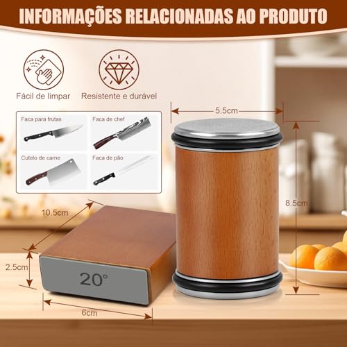 Afiador de Faca de Rolo 15/20° Ângulo Base, Kit de Pedra de Afiar, Pedra de Amolar Facas, Afilador de Rolamento Tumbler Profissional de Afiação de Facas